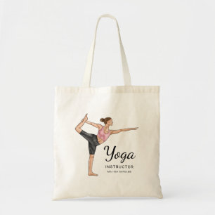 Bolsa Tote Instrutor de Yoga Dançarina Pose Professor Nome Pe