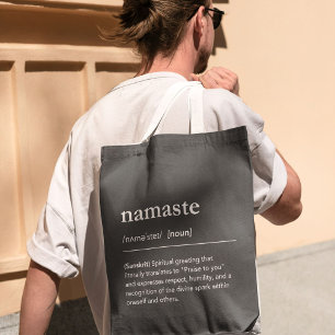 Bolsa Tote Instrutor negro moderno Yoga Namaste Definition