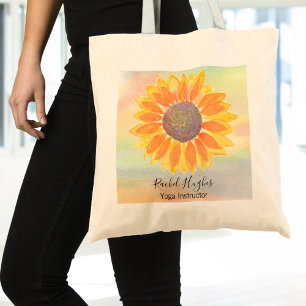 Bolsa Tote Instrutor personalizado Yoga Sunflower