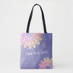 Bolsa Tote Instrutor Purple Yoga Rosa Dourado Mandala
