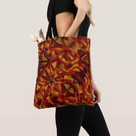 Bolsa Tote Interconexão de gravatas de laranja queimadas, efe