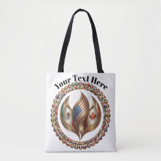 Bolsa Tote International Unity Flame with World Flags Emblem