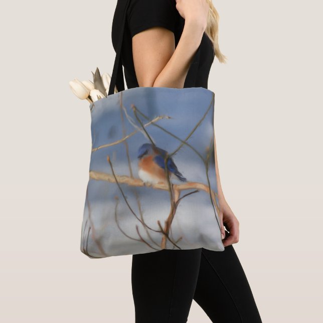 Bolsa Tote Inverno Bluebird Nature Art (Close Up)