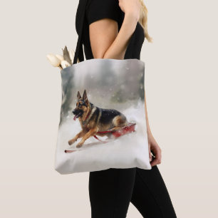Bolsa Tote Inverno de german shepherd Natal