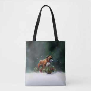 Bolsa Tote Inverno de neve de Natal Boxer