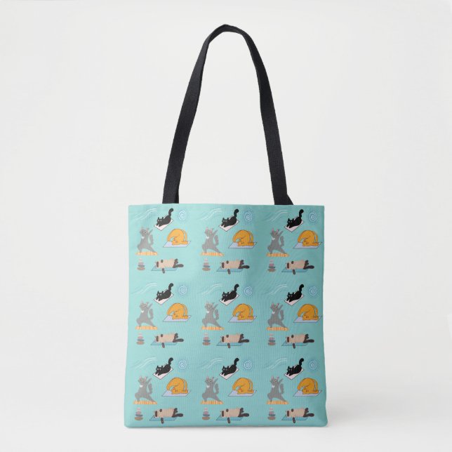 Bolsa Tote Ioga Divertido com Gatos (Frente)