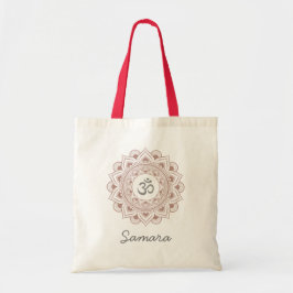 Bolsa Tote Ioga Iogi Senhora Lótus Mandala Om Eco Sacola Simp