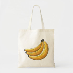 Bolsa Tote Ir Bananas Fruta de Banana Amarela Saco