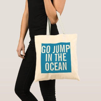 Bolsa Tote Ir Saltar no Oceano Azul e Semanal Branco