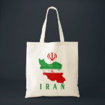 Bolsa Tote Iran Map with Flag and Emblem<br><div class="desc">Iran Political Map with capital Tehran,  national borders,  most important cities,  rivers and lakes. The Iranian Flag Colors are superposed on the Map Silhouette. Vector Illustration by BluedarkArt TheChameleonArt</div>