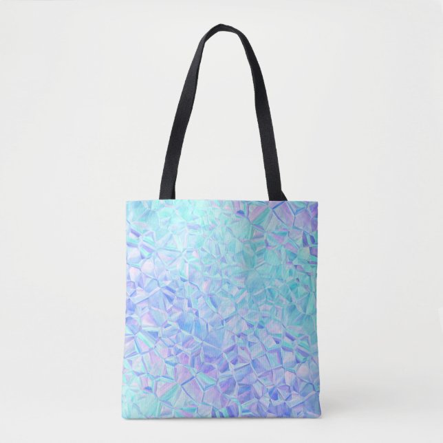 Bolsa Tote iridescência gelada: (Frente)