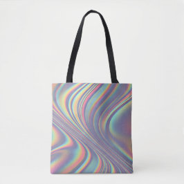 Bolsa Tote Iridescent Holographic Swirl Texture