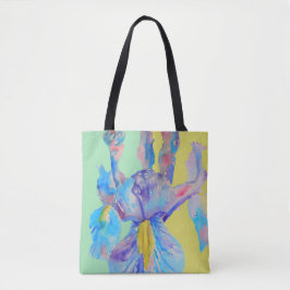 Bolsa Tote Íris Barra Floral Flor Azul Flor Azul