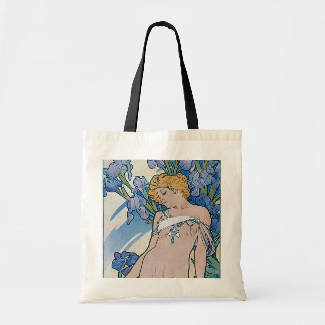 Bolsa Tote Íris (Quatro Flores), Alphonse Mucha (Frente)