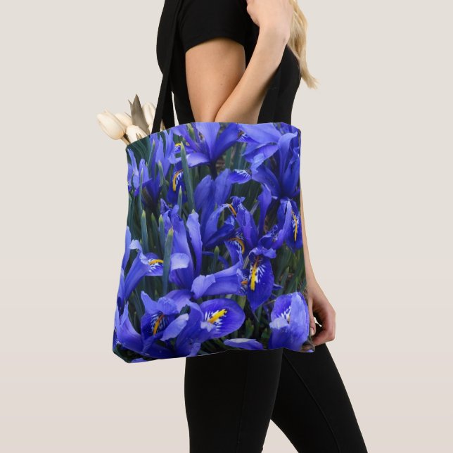 Bolsa Tote Íris Reticuladas Roxas Floral (Close Up)