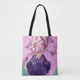 Bolsa Tote Iris Watercolor Bag Floral Púrpura Lilac