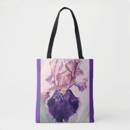 Bolsa Tote Iris Watercolor Flor Roxo Floral Bag