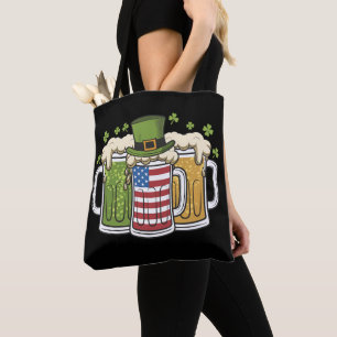 Bolsa Tote Irish Beer Ireland USA American Flag de Patrick