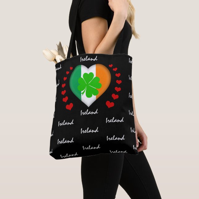 Bolsa Tote Irish Flag & Heart Irish Flag (Close Up)