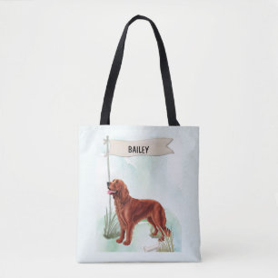 Bolsa Tote Irish Setter Aquarela Personalizado Do
