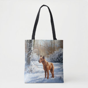 Bolsa Tote Irish Terrier Deixe Nevar Natal