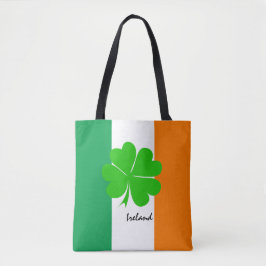 Bolsa Tote Irlanda e quatro trevos folhosos, bandeira irlande