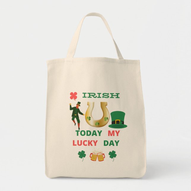 BOLSA TOTE IRLANDÊS HOJE MEU DIA DE SORTE (Frente)