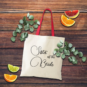 Bolsa Tote Irmã da Noiva Caligrafia Elegante Noiva