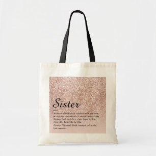 Bolsa Tote Irmã Definição Brilho Dourado Rosa