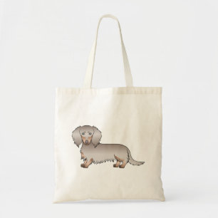Bolsa Tote Isabella E Tan Long Hair Dachshund Cartoon Dog
