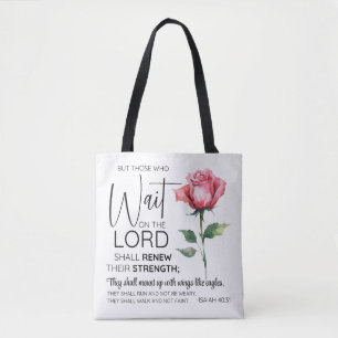 Bolsa Tote Isaiah 40:31 Aqueles que esperam na Lorde Flor