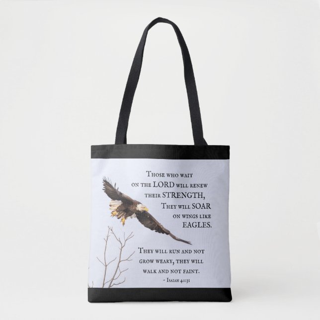 Bolsa Tote Isaiah 40:31 Aqueles que esperam pelo Senhor, Bíbl (Frente)
