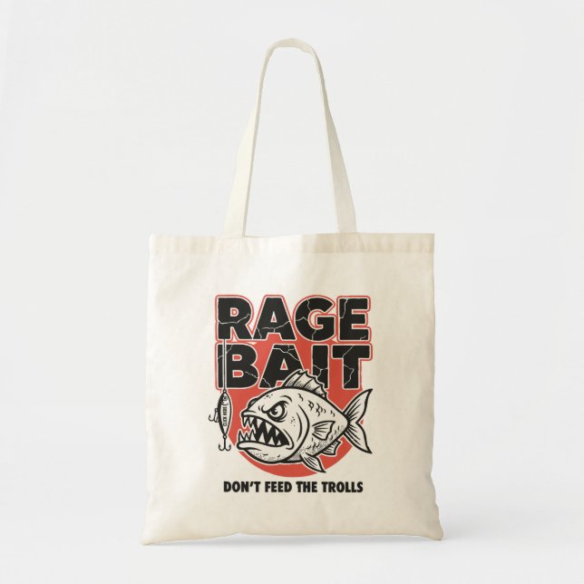 Bolsa Tote Isca de Raiva, Não Alimente os Trolls (Frente)
