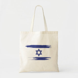 Bolsa Tote Israel Flag Brush Art