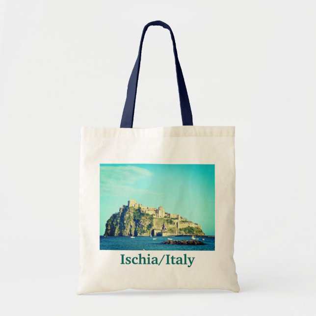 Bolsa Tote Itália - Castelo de Ischia Souvenir (Frente)