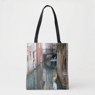Bolsa Tote Itália, Veneza, Reflexões e Ponte Pequena de