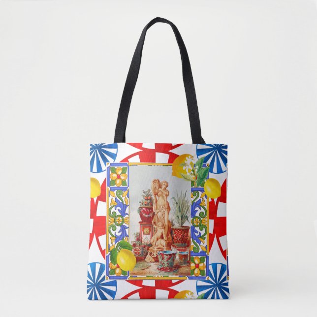 Bolsa Tote Italian,Sicilian art,maiolica,tiles,baroque art   (Frente)