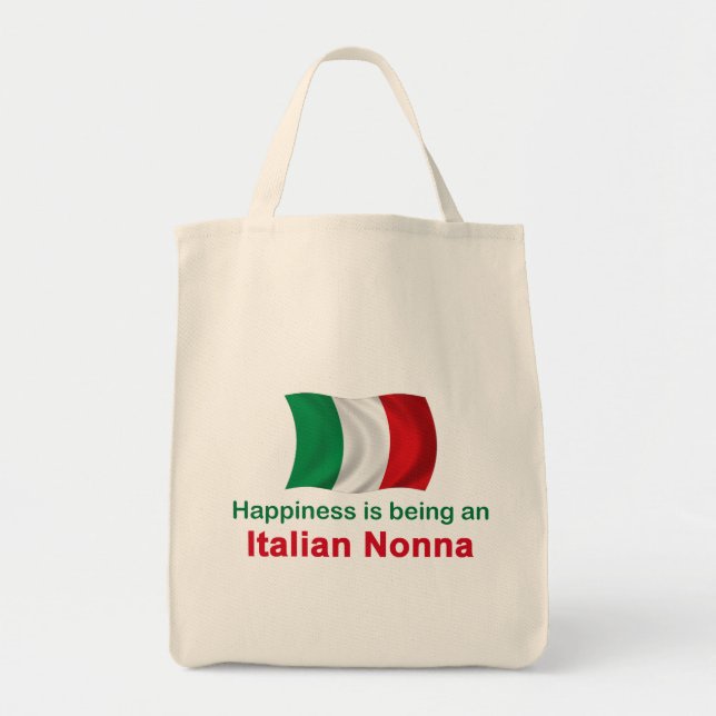 Bolsa Tote Italiano feliz Nonna (Frente)