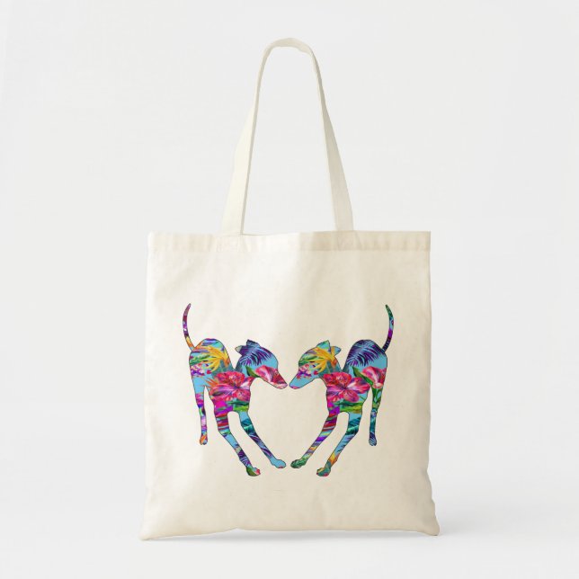 Bolsa Tote Italiano Greyhounds tropical (Frente)