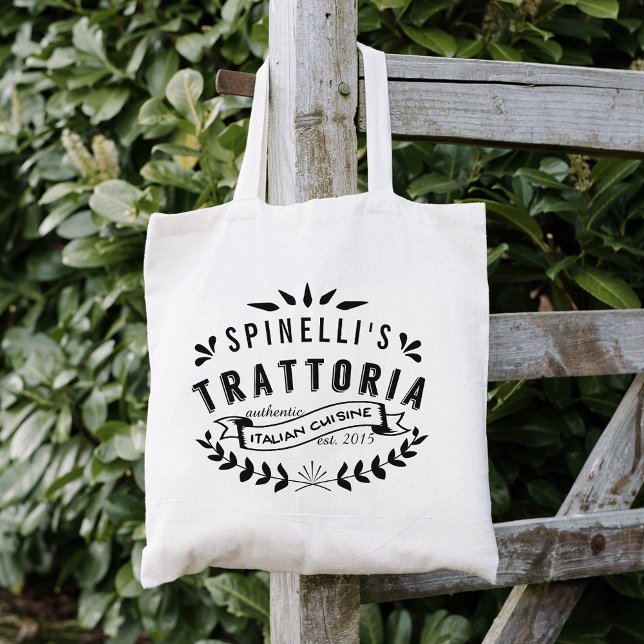 Bolsa Tote Italiano Trattoria Vintage Restaurant Personalizad (Criador carregado)