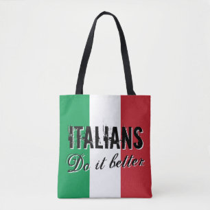 Bolsa Tote Italianos melhora a sacola com a bandeira de