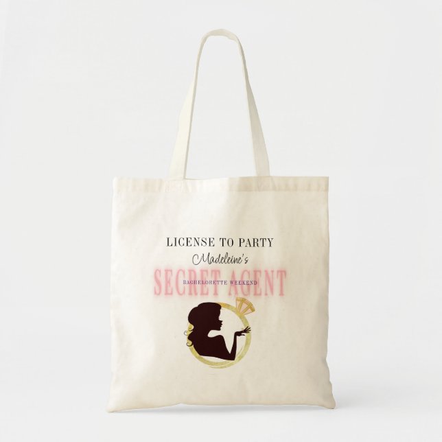 Bolsa Tote Itinerário de Despedida de Solteira com Licença de (Frente)