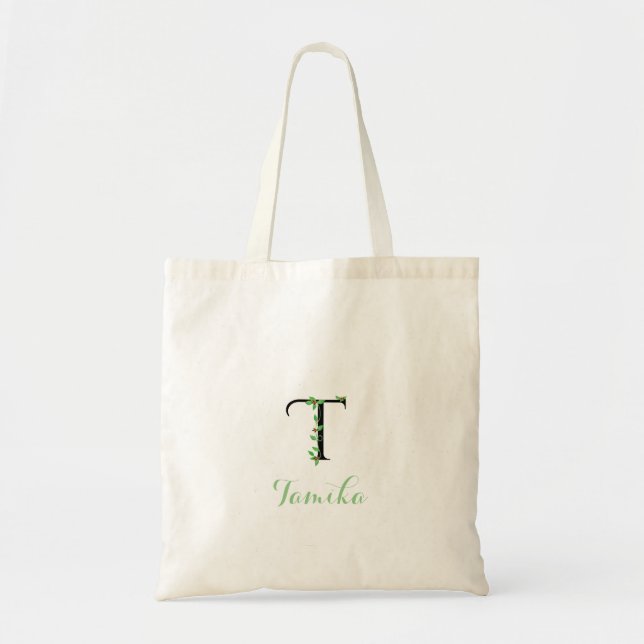 Bolsa Tote Ivy Design na Monogram T Tote Bag (Frente)