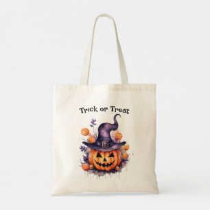 Bolsa Tote Jack o Lantern Halloween Trick ou Treino
