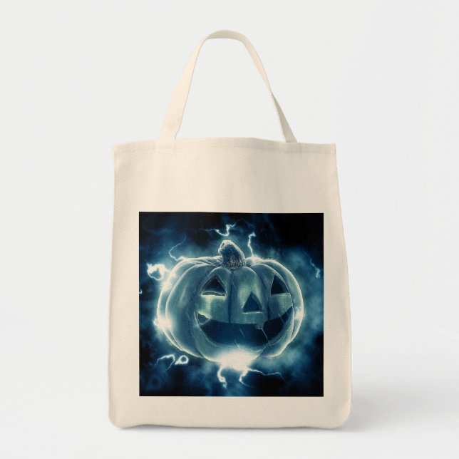 Bolsa Tote jack-o-lanterna na chuva (Frente)