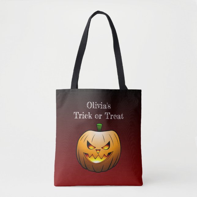 Bolsa Tote Jack O'lantern no Halloween (Frente)