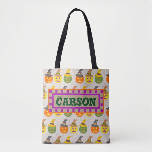 Bolsa Tote Jack O'Lantern Trick ou Treat (Frente)