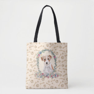 Bolsa Tote Jack Russell Cachorro, Jack Haired, Impressão e C