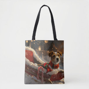 Bolsa Tote Jack Russell Cachorro Natal Festivo