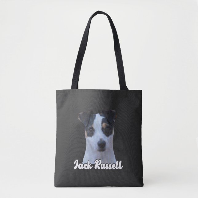 Bolsa Tote Jack Russell Engraçado Citação - Eu Amo Meu Jack R (Frente)